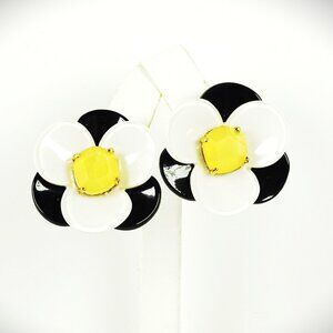 KATE SPADE Gold Plated Mulitcolor Resin & Crystal Flower Stud Earrings